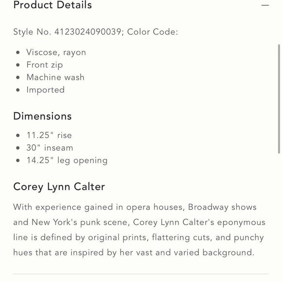 Corey Lynn Calter Sam Pant NEW Size XS - Picture 6 of 8